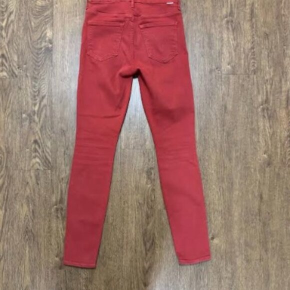 Mother Denim High Waisted Looker in Hot Rod Red - Picture 2 of 10